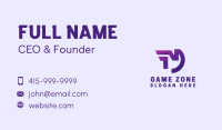 Purple Gaming Letter M Business Card Image Preview
