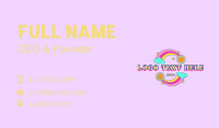 Retro Rainbow Flower Business Card