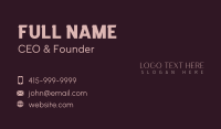 Pink Business Wordmark Business Card