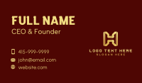 Gold Crypto Currency Letter H Business Card
