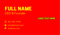 Restaurant Business Card example 3