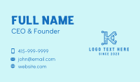 Cyber Circuit Letter K Business Card Design