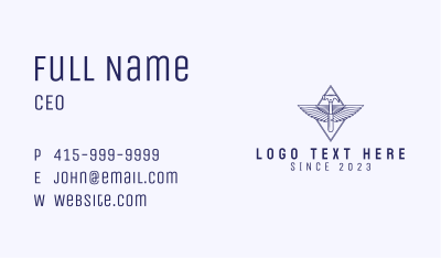Carpentry Hammer Wings Business Card