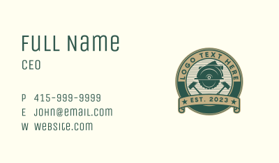 Woodcutting Lumber Badge Business Card