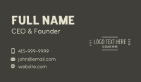 Casual Apparel Wordmark Business Card