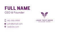 Programming Software Letter V Business Card Design