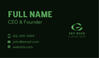 Stylish Green Letter G Business Card