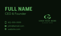 Stylish Green Letter G Business Card Design
