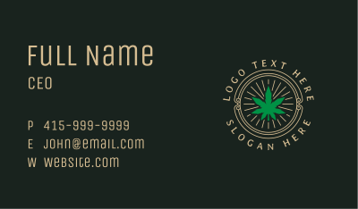 Marijuana Leaf Badge Business Card Image Preview