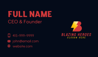 Bold Lightning Letter B Business Card Image Preview