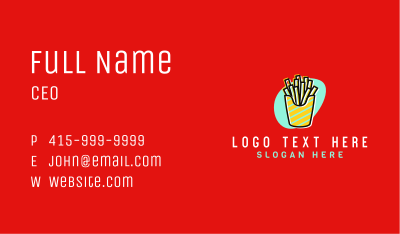 French Fries Diner Business Card