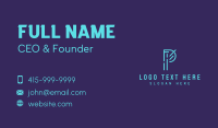 Neon Tech Letter P Business Card