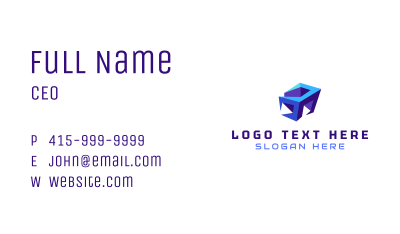 3D Cube Technology Business Card Image Preview