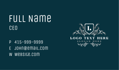 Shield Floral Insignia Business Card
