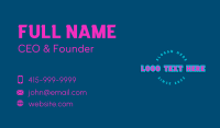 Round Neon Business Business Card