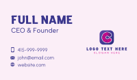 Digital Icon Letter C Business Card