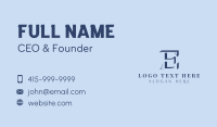 Blue Company Letter E Business Card