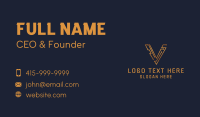 Cryptocurrency Circuit Letter V Business Card Design