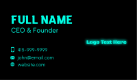 Glowing Blue Text Business Card