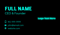 Glowing Blue Text Business Card Design