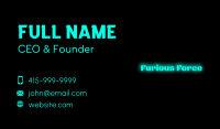 Glowing Blue Text Business Card Image Preview