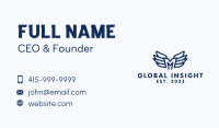 Blue Letter M Wings Business Card