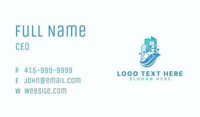 Eco Cleaning Building Business Card Image Preview