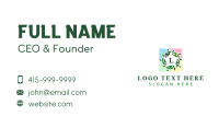Leaf Tile Frame Lettermark Business Card Design