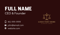 Golden Luxury Justice Scale Business Card Design