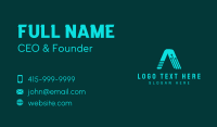 Tech Circuit Letter A  Business Card