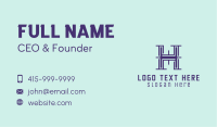 Property Letter H Business Card