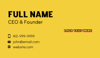 Playful Cartoon Text  Business Card