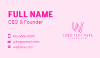 Fashion Brand Letter W  Business Card