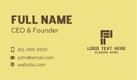 Brown Brick Letter P Business Card