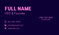 Neon Digital Gaming Wordmark Business Card Design