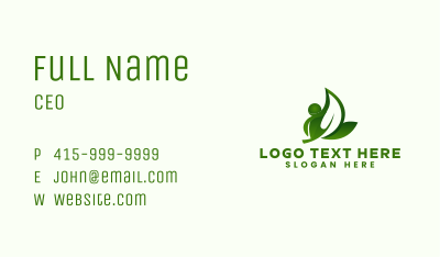 Leaf Person Landscaping Business Card
