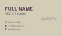 Apparel Design Wordmark Business Card
