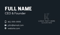 Elegant Geometric Letter K Business Card Design