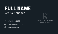 Elegant Geometric Letter K Business Card