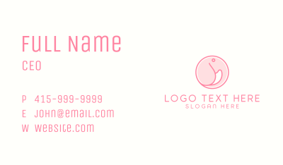 Pink Round Elephant Business Card