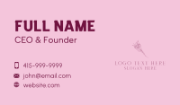 Pink Bouquet Line Art Business Card Design