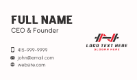 Fitness Barbell Letter N Business Card Design