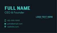 Blue Neon Wordmark  Business Card
