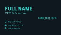 Blue Neon Wordmark  Business Card Design