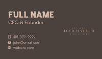 Luxury Lifestyle Wordmark Business Card