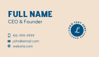 Round Lettermark Badge Business Card