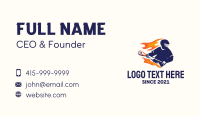 Flaming Lacrosse Player Business Card Design
