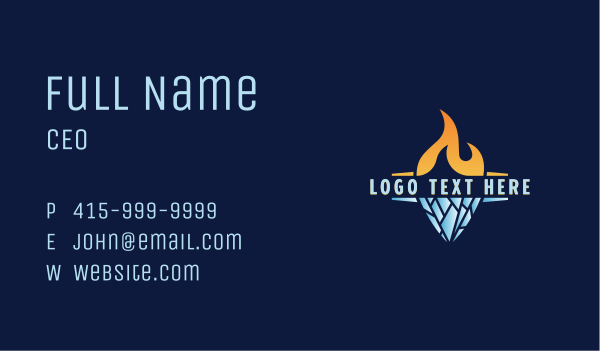 Fire Ice Cooling Business Card Design