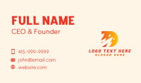 Orange Fire Letter D Business Card Design