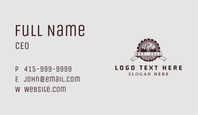 Forest Wood Lumber Badge Business Card